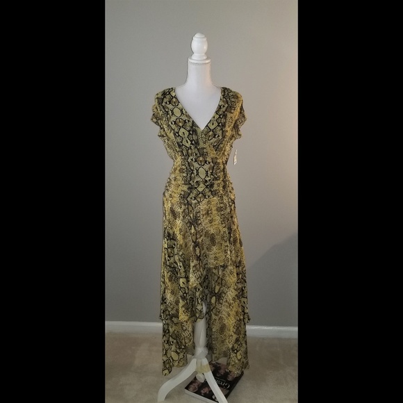 Bar III Ruched Python Printed Maxi Dress - Picture 2 of 6
